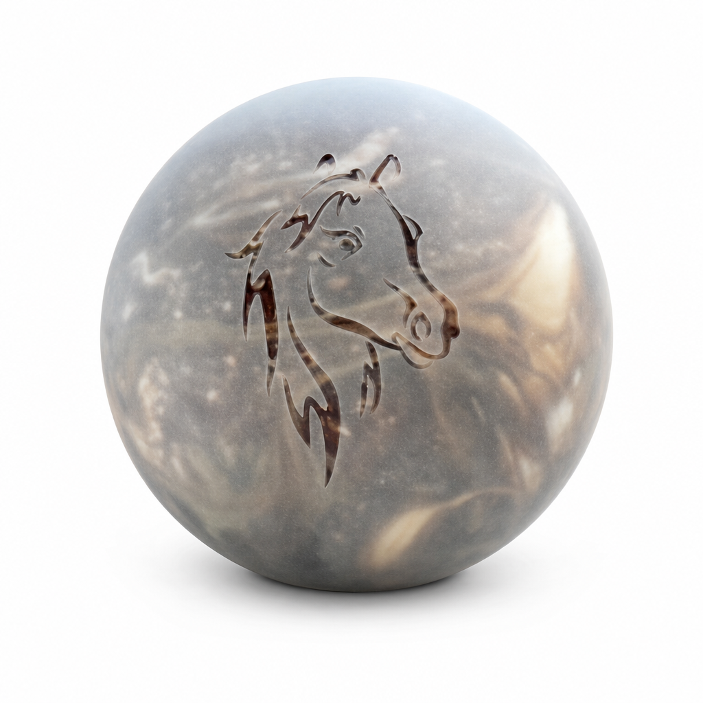 Glazen urn - Frosted Marble earth 1.5 paardenhoofd - 1,50 Liter - productfoto
