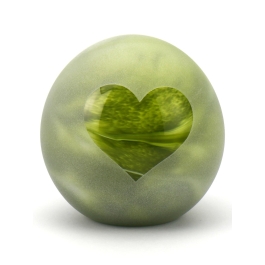 Glazen urn - Frosted marble hart green groen - 1,50 Liter Glazen urn - Frosted marble hart green groen - 1,50 Liter