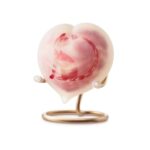 Glazen urn - Frosted medium heart rose kat staart en hartje - 0,05 Liter