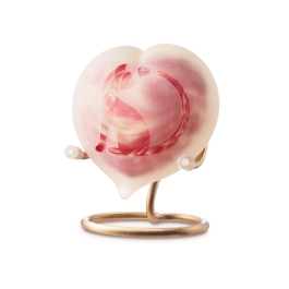 Glazen urn - Frosted medium heart rose kat staart en hartje - 0,05 Liter Glazen urn - Frosted medium heart rose kat staart en hartje - 0,05 Liter