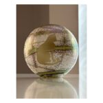 Glazen urn - Frosted Olive green 0.5 Kat zittend en hartje gold brushed groen - 0,50 Liter