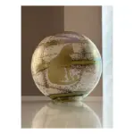 Glazen urn - Frosted Olive green 0.5 Kat zittend en hartje gold brushed groen - 0,50 Liter