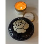 Glazen urn - Frosted pebble round black-white melange small roos gold brushed - 0,10 Liter