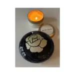 Glazen urn - Frosted pebble round black-white melange small roos gold brushed - 0,10 Liter