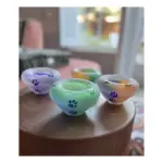 Glazen urn - Frosted tealight blue-green pootjes - 0,04 Liter