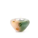 Glazen urn - Frosted tealight gold-green pootjes - 0,04 Liter