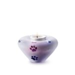 Glazen urn - Frosted tealight rose-blue pootjes - 0,04 Liter