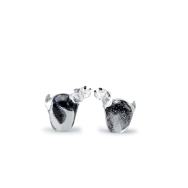 Glazen urn - Hondje black-white staand Glazen urn - Hondje black-white staand