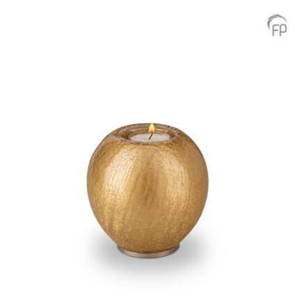 Glazen urn - kaarshouder goud - 0,70 Liter
