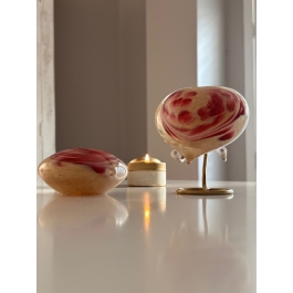 Glazen urn - Medium heart rose - 0,05 Liter Glazen urn - Medium heart rose - 0,05 Liter