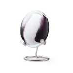Glazen urn - Pebbles ovaal black white opaque