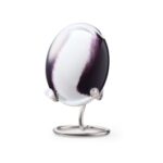 Glazen urn - Pebbles ovaal black white opaque