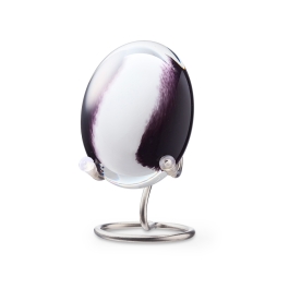 Glazen urn - Pebbles ovaal black white opaque Glazen urn - Pebbles ovaal black white opaque