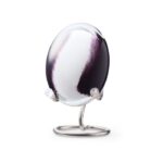 Glazen urn - Pebbles ovaal black white opaque