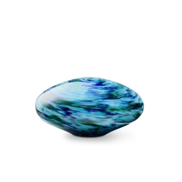 Glazen urn - Round pebble turquiose-green-blue-white 15 cm blauw - 0,35 Liter Glazen urn - Round pebble turquiose-green-blue-white 15 cm blauw - 0,35 Liter