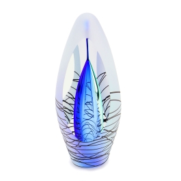 Glazen urn - Spirit krakele blue blauw - 0,07 Liter Glazen urn - Spirit krakele blue blauw - 0,07 Liter