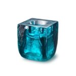 Glazen urn - Tealight Cubos blauw - 0,09 Liter