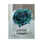 Glazen urn - Turquoise-green-blue-white blauw - 0,17 Liter