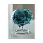 Glazen urn - Turquoise-green-blue-white blauw - 0,17 Liter