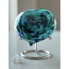 Glazen urn - Turquoise-green-blue-white blauw - 0,17 Liter Glazen urn - Turquoise-green-blue-white blauw - 0,17 Liter