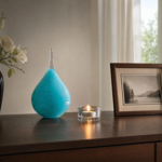 Glazen urn - Memorie druppel turquoise medium - 0,28 Liter - Afbeelding 2