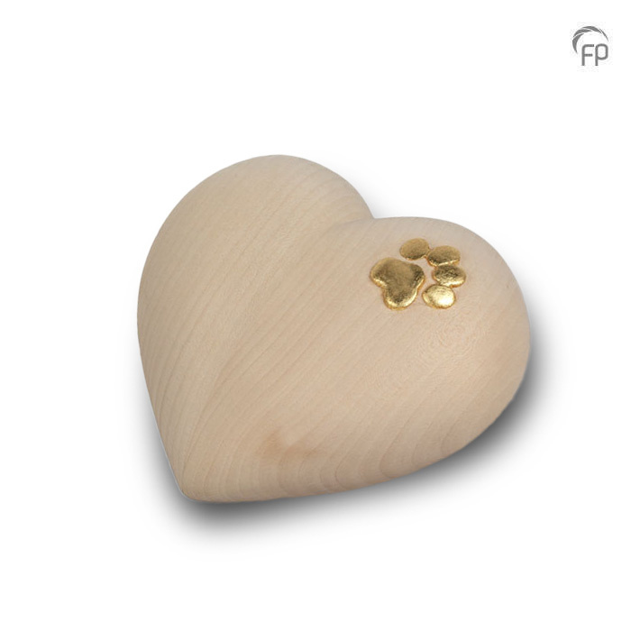 Houten dierenurn - hart - 0,50 Liter Houten dierenurn - hart - 0,50 Liter
