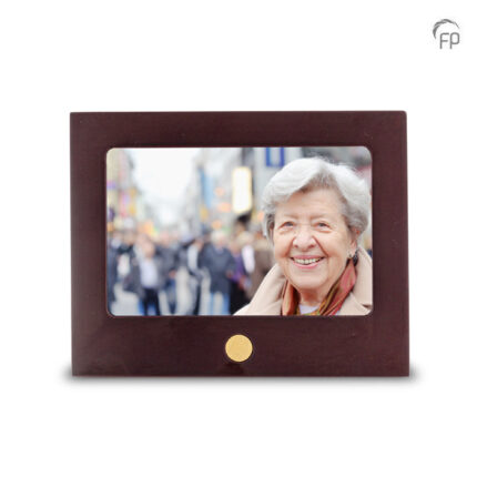 Houten urn - Fotolijstje rood - 0,10 Liter
