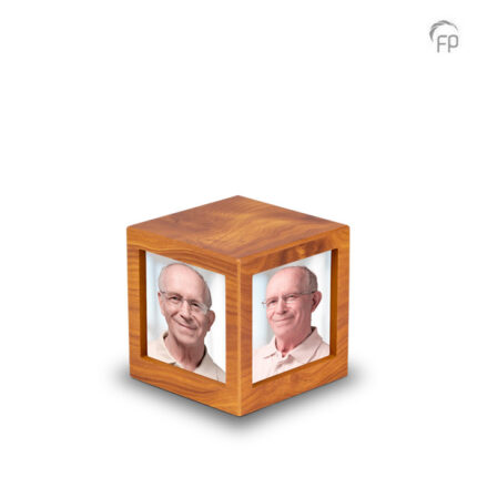 Houten urn - groot bruin - 1,40 Liter