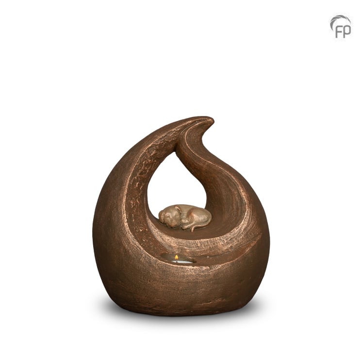 Keramische dierenurn - brons - 2 Liter Keramische dierenurn - brons - 2 Liter