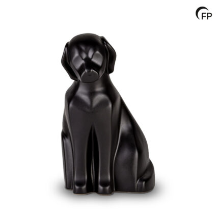 Keramische dierenurn - Hond mat zwart - 1,80 Liter