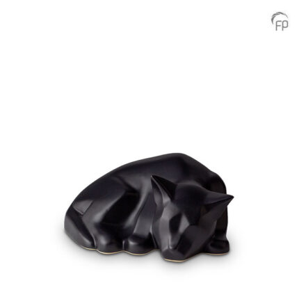 Keramische dierenurn - Kat mat zwart - 0,50 Liter