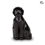 Keramische dierenurn - medium Hond mat zwart - 0,80 Liter