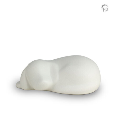 Keramische dierenurn - wit - 0,60 Liter