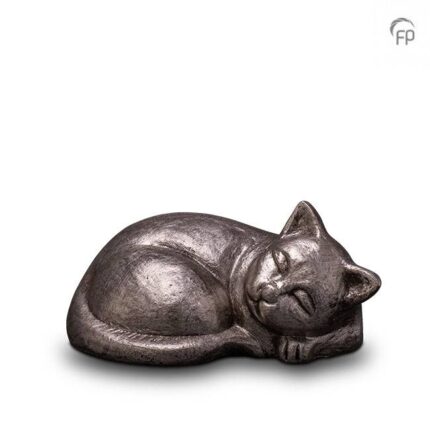 Keramische dierenurn - zilverkleur - 0,50 Liter