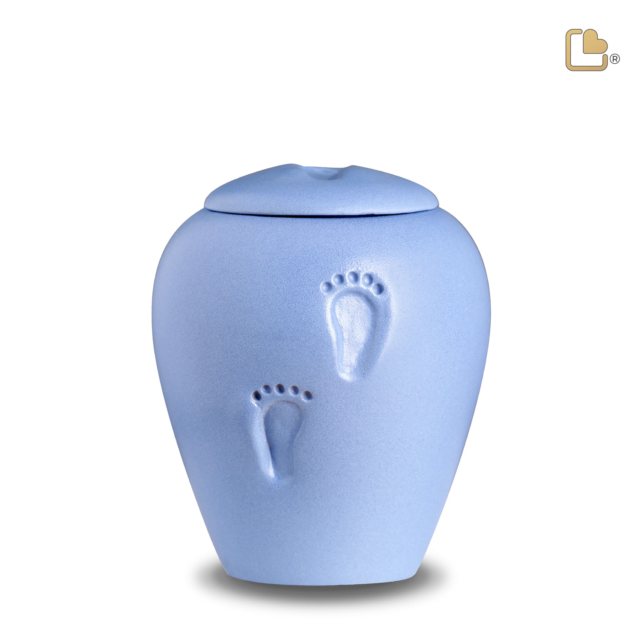 Keramische urn - AngelBlue Baby Footprints Child Eco Pigment - 0,80 Liter Keramische urn - AngelBlue Baby Footprints Child Eco Pigment - 0,80 Liter