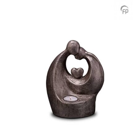Keramische urn - AT zilverkleur Verlichte troost (waxine) - 1 Liter