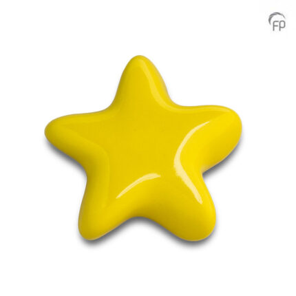 Keramische urn - kunst keepsake Asteri geel - 0,05 Liter
