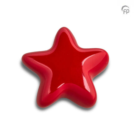 Keramische urn - kunst keepsake Asteri rood - 0,05 Liter