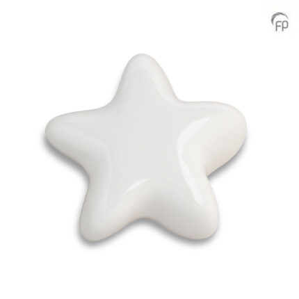 Keramische urn - kunst keepsake Asteri wit - 0,05 Liter