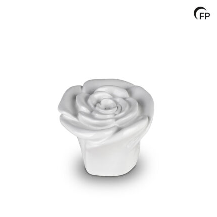 Keramische urn - kunst keepsake Rosa wit - 0,05 Liter