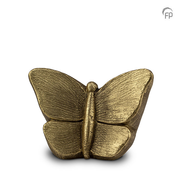 Keramische urn - kunst mini Mariposa goud - 0,80 Liter Keramische urn - kunst mini Mariposa goud - 0,80 Liter
