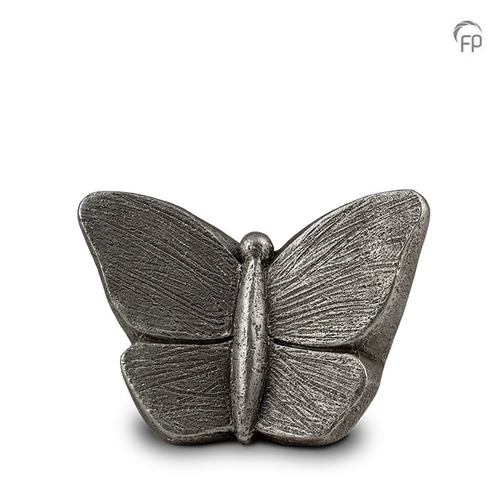 Keramische urn - kunst mini Mariposa zilver - 0,80 Liter