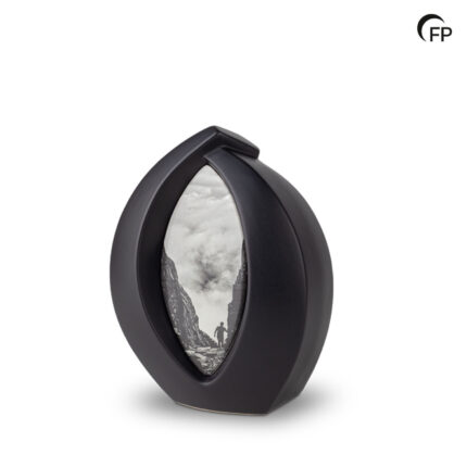 Keramische urn - medium Forever Framed zwart - 2,10 Liter