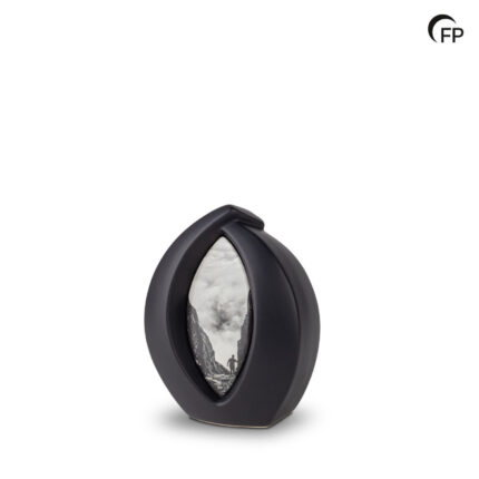 Keramische urn - mini Forever Framed zwart - 0,90 Liter