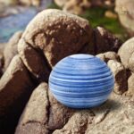 Keramische urn - Mountain Lake Rond Eco Pigment - 4,21 Liter