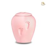 Keramische urn - PetalPink Baby Footprints Child Eco Pigment - 0,80 Liter