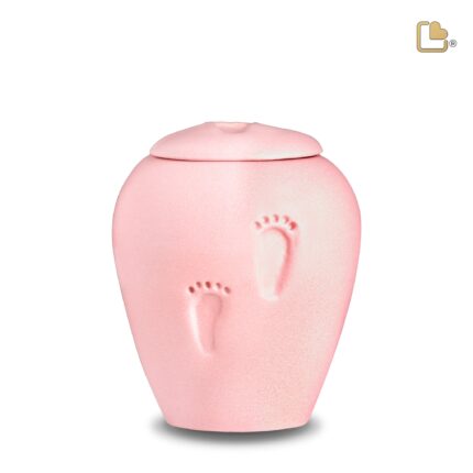 Keramische urn - PetalPink Baby Footprints Child Eco Pigment - 0,80 Liter