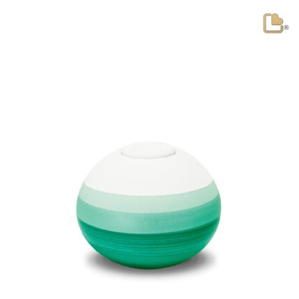 Keramische urn - Rond Eco Pigment groen - 0,31 Liter