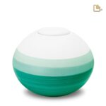 Keramische urn - Rond Eco Pigment groen - 4,21 Liter