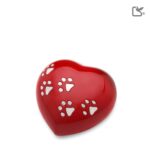 Messing dierenurn - Hart rood - 0,43 Liter